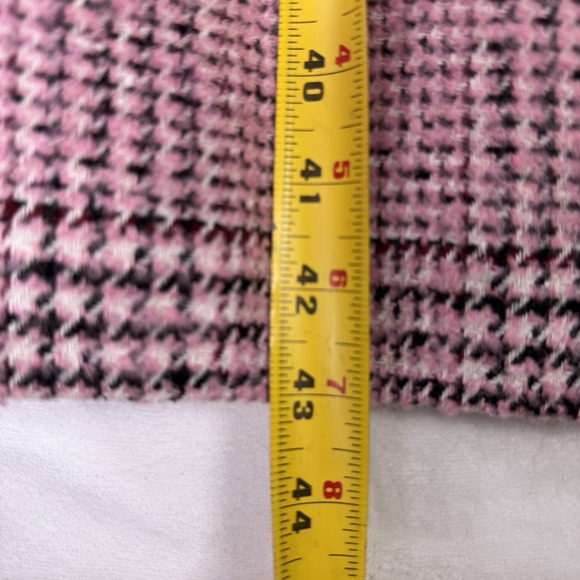 Steve Madden Gemini Coat XL Pink Plaid Peacoat Overcoat Knit Soft Luxury NWT - Picture 8 of 13